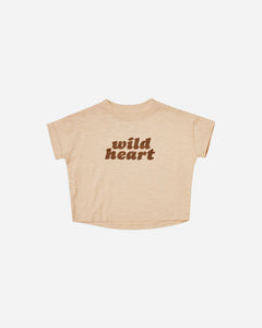 Rylee and Cru Boxy Tee  Shirt “wild heart / shell”