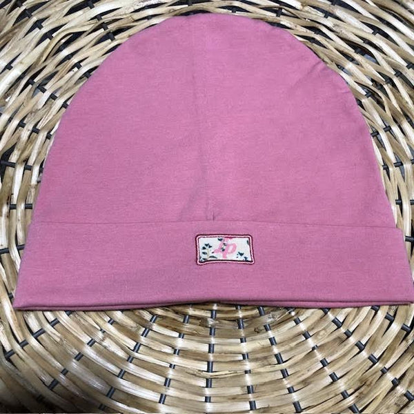 LPApparel Cotton Beanie Youth/Adult Floral or Solid Fuschsia Pink