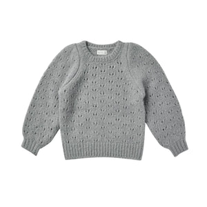 Rylee and Cru Knit balloon sweater “ dusty blue”