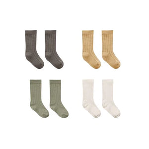 Quincy Mae  Socks-4 pack “fern, honey, natural, charcoal”