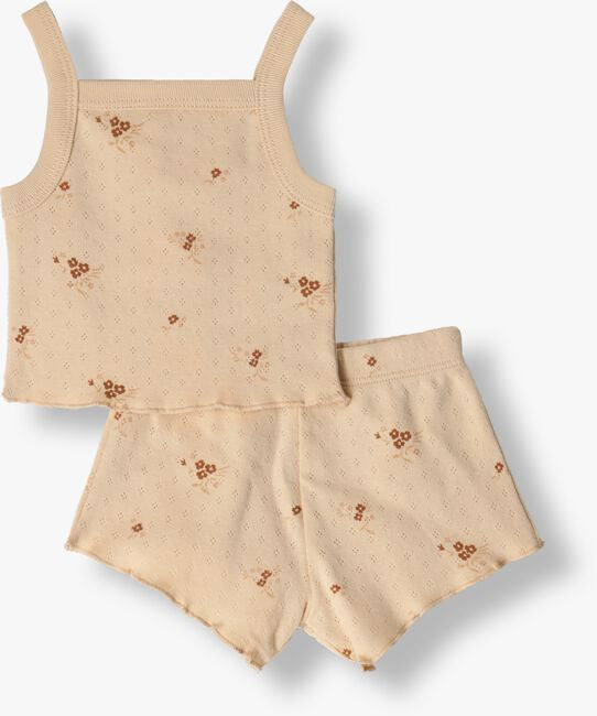 Quincy Mae pointelle  tank and shortie set ‘beige flowers’