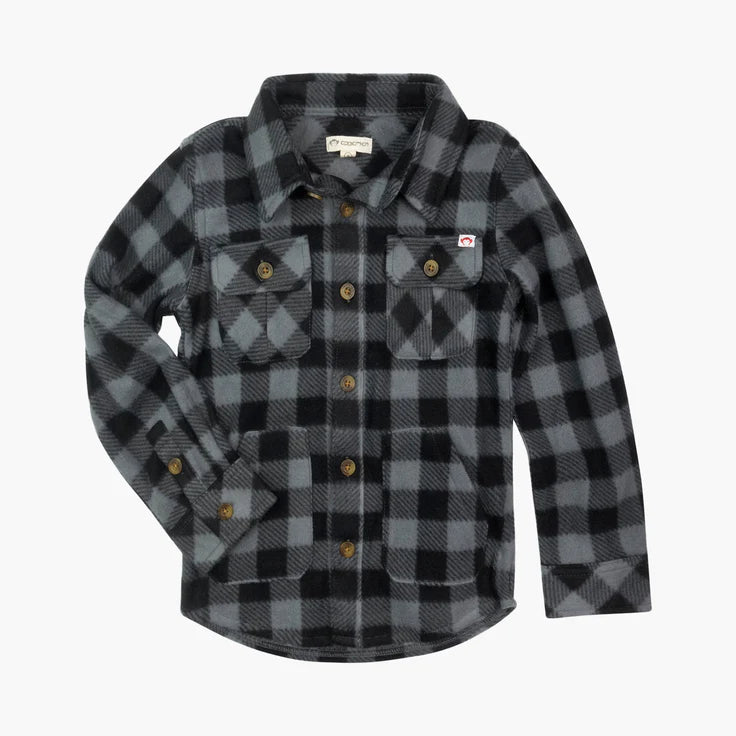 Appaman snow fleece shirt/jacket ‘black grey checkered plaid’