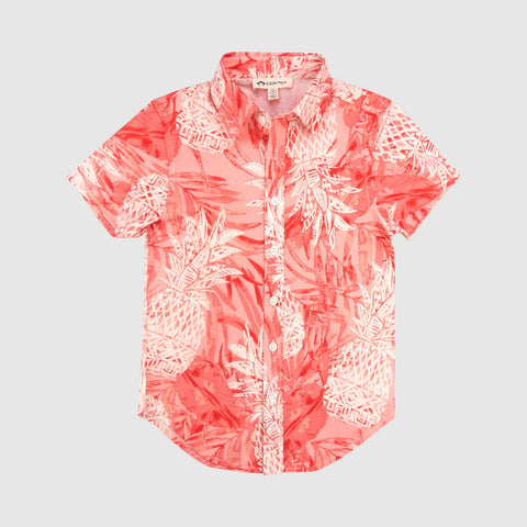 Appaman day party shirt  “coral pineapples”