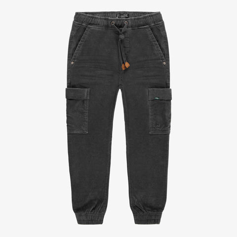 Souris Mini "Grey Velvet Slim Fit Pants with Cargo Pockets"
