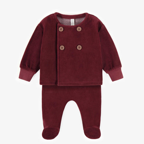 Souris Mini "Red Two-Piece Pajama in Velvet"
