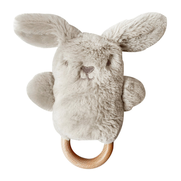 Ziggy Bunny Soft Rattle Oatmeal 6.8"