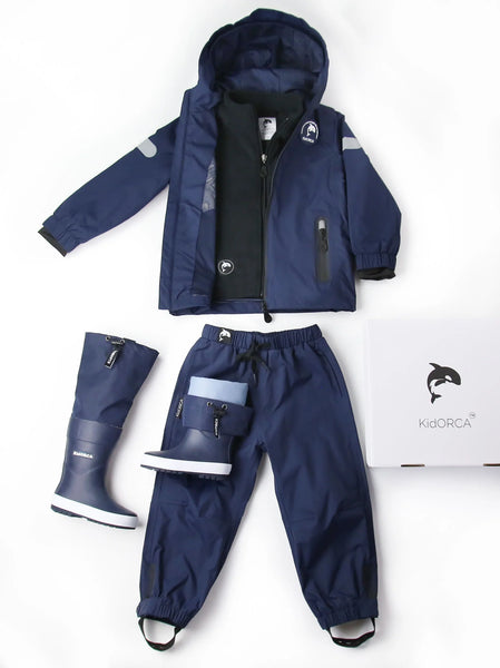 Kid Orca Mesh Rain Jacket "Navy"