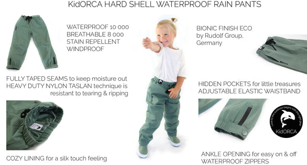 Kid Orca Rain Pant "Olive"