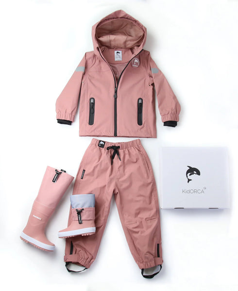 Kid Orca Mesh Rain Jacket "Ash Rose"