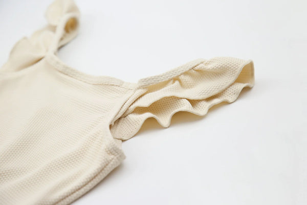 Kid Orca Waffle Weave Swimsuit "Almond"