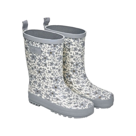 Rylee and cru Rubber rainboot ‘Ivory/blue floral’