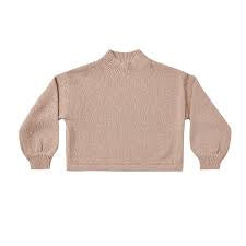Rylee and Cru Women’s knit balloon sweater ‘heathered rose’’
