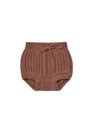 Quincy Mae chunky knit tie  bloomers  "pecan brown”