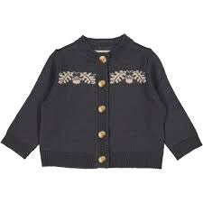 Wheat Kids Clothing Knit cardigan acorn ‘black granite’