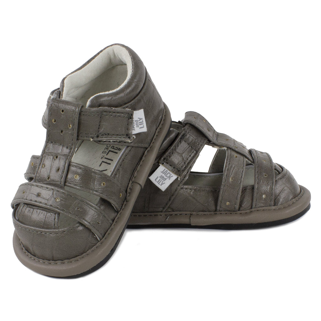 Jack and Lily Vegan Leather Sandals "Black" 12-18 months
