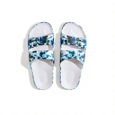 Freedom Moses Sandals "zeppelin white and blue tie dye”